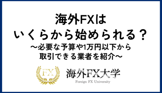 海外FXはいくらから始められる？必要な予算や1万円以下から取引できる業者を紹介