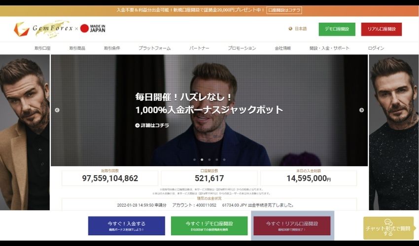 口座開設フォーム